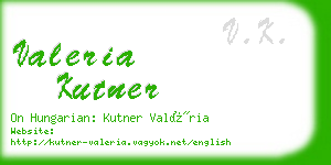 valeria kutner business card